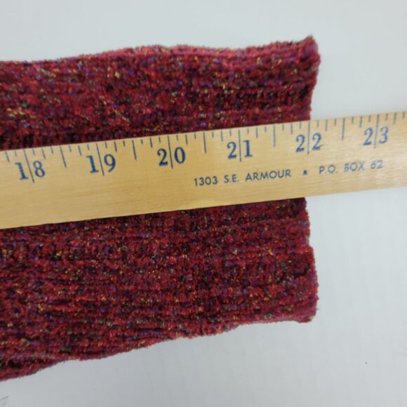 Vtg Studio Works Sweater Womens M Berry Solid Ribbed Soft Cardigan Knit Full Zip - Picture 8 of 12